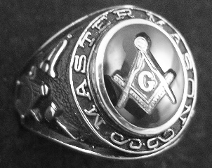 Gothic Sterling Silver Masonic Rings, Solid Back #2G